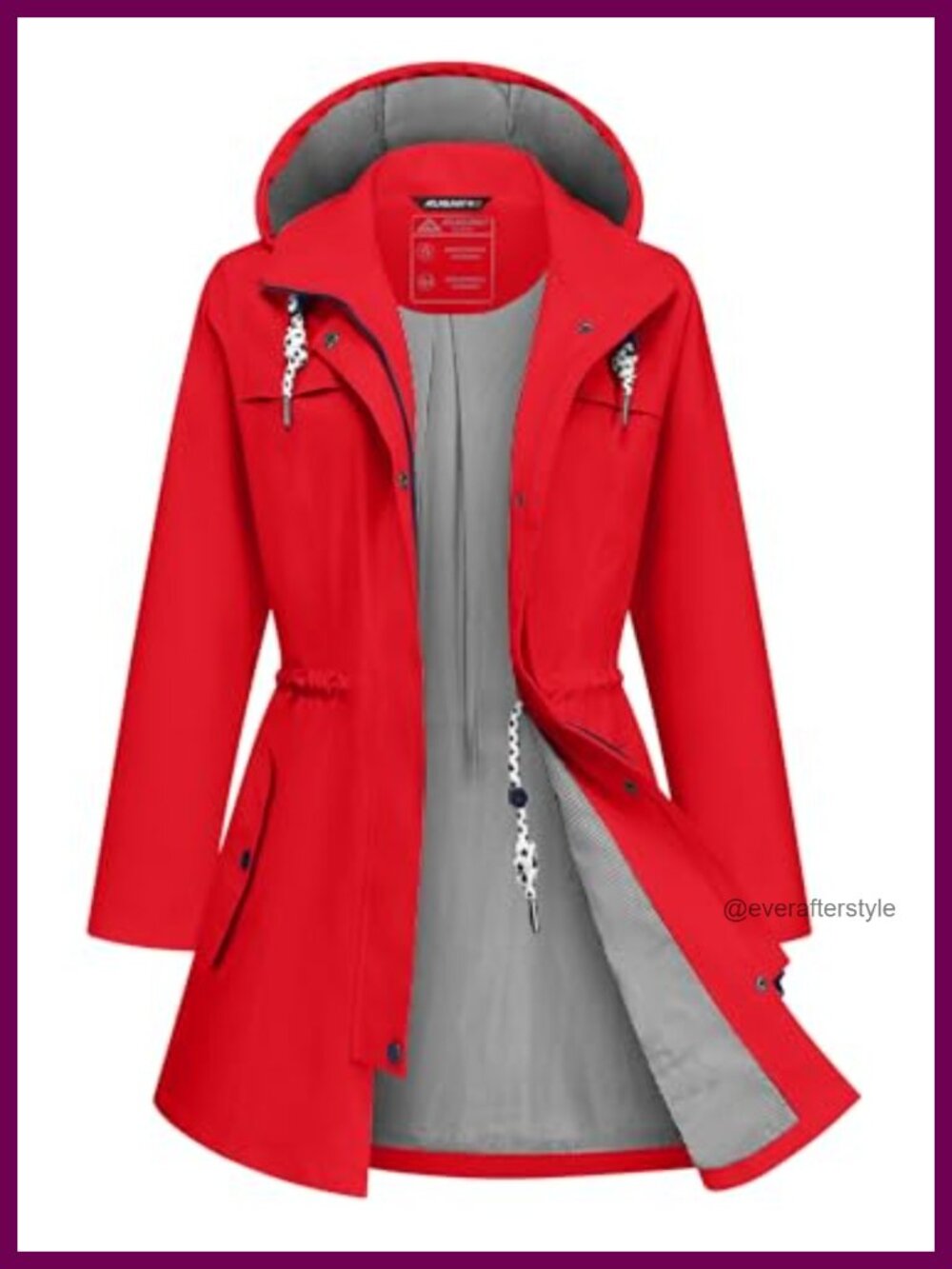 Waterproof Long Raincoat Hooded Windbreaker Trench Coat